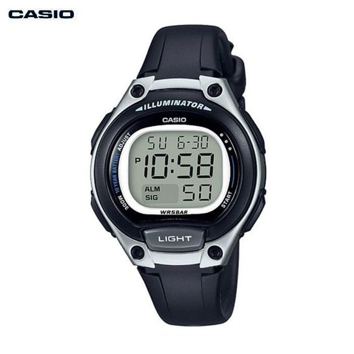 Casio Montre Femme Enfants Bracelet Résine Noir Digital Etanche jour-date-mois- LW-203-1AVDF