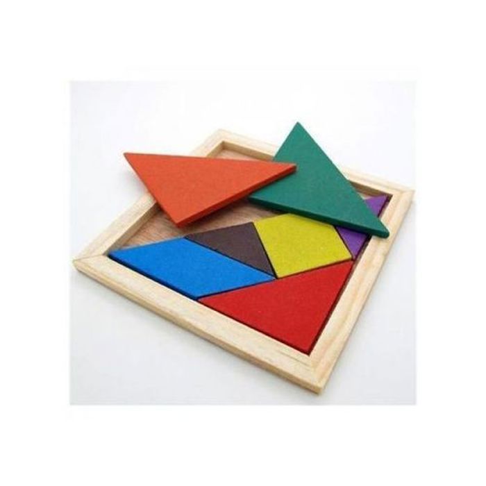 Tangram Montessori - Non spécifié - 7 pièces - Bois - Multicolore - Puzzle éducatif