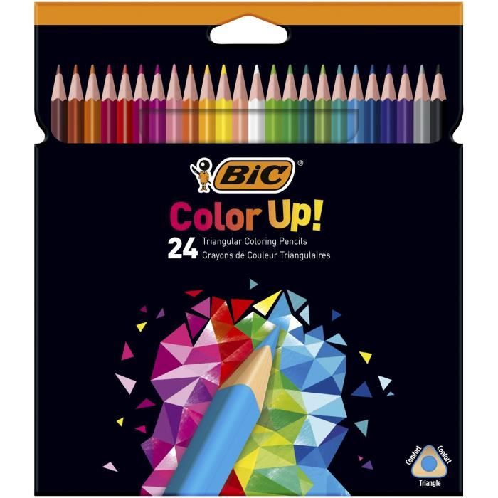 BIC Color Up Crayons de Couleur - Coloris Assortis, Etui Carton de 24