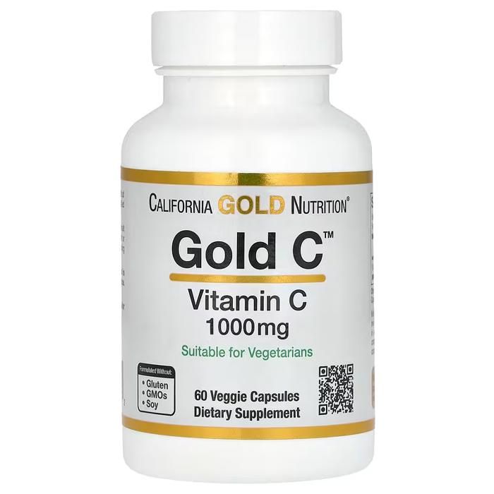 California Gold Nutrition, Gold C, Vitamine C de qualité USP, 1000 mg - 60 capsules végétariennes