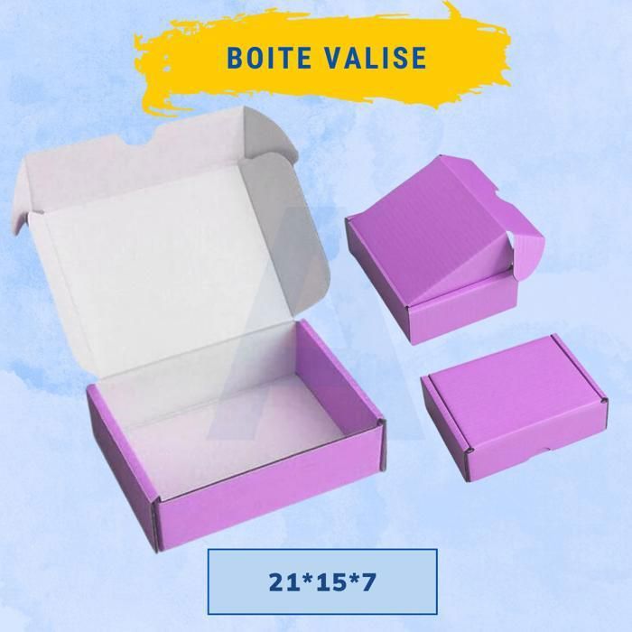 Carton d'emballage 50 Boites Rose - 21x15x7cm