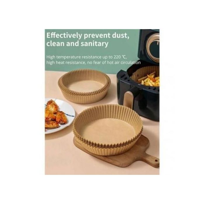 50 pcs Papier Doublure Sulfurisé Rond pour Friteuse à Air