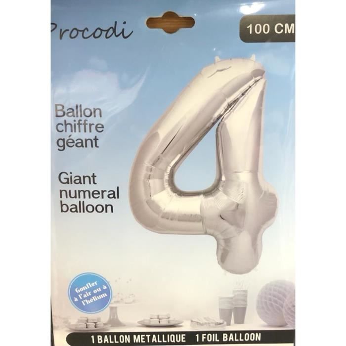 BALLON NUMERIQUE 4 ARGENTE 1M