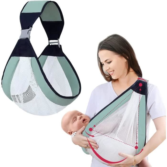 Porte-bébé respirant - Marque - Modèle - Réglable en maille 3D - Jusqu'à 18kg - Vert