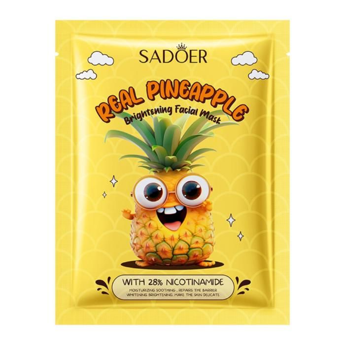 Masque Facial - SADOER - Ananas - 25g - Hydratant - Niacinamide - Tous types de peau