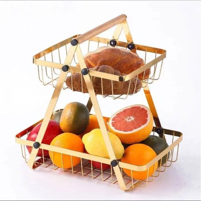 Panier à fruits et legumes de cuisine à 2 niveaux