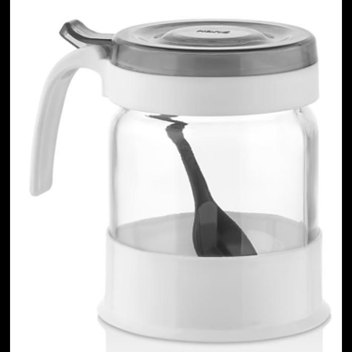 Pot à épices en verre - Non spécifié - Pack x 6 - Avec poignet - Avec cuillère - Blanc