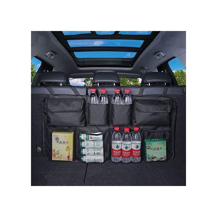 Car Rear Seat Back Storage Bag Leather Car Trunk Organizer Multi-use