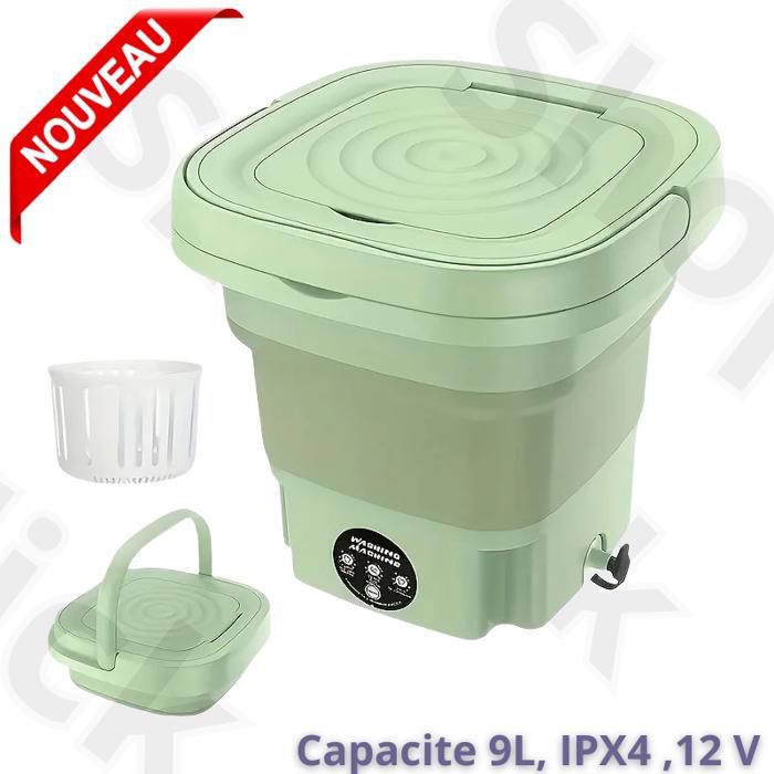 Machine à Laver Portable Lave Linge Multifonctionnel Pliable avec Essorage Doux pour Le Dortoir Le Camping 9 Litres
