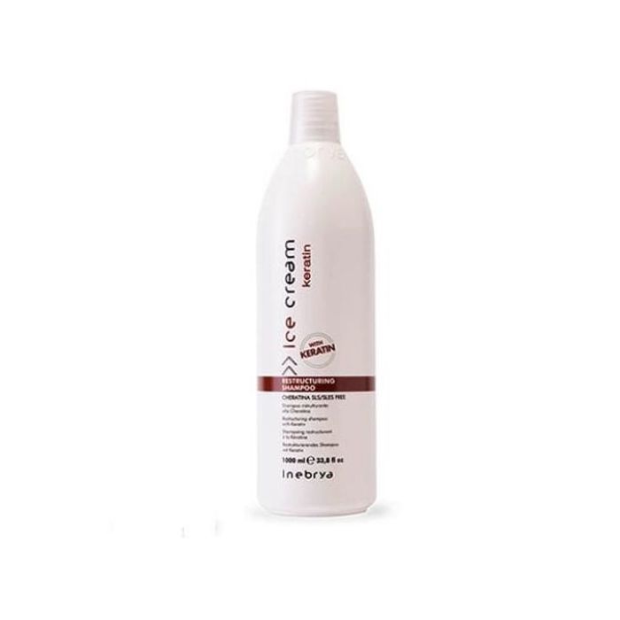 Shampoing Ice Cream Inebrya lissant et restructurant à la kératine sans sulfates - 1L