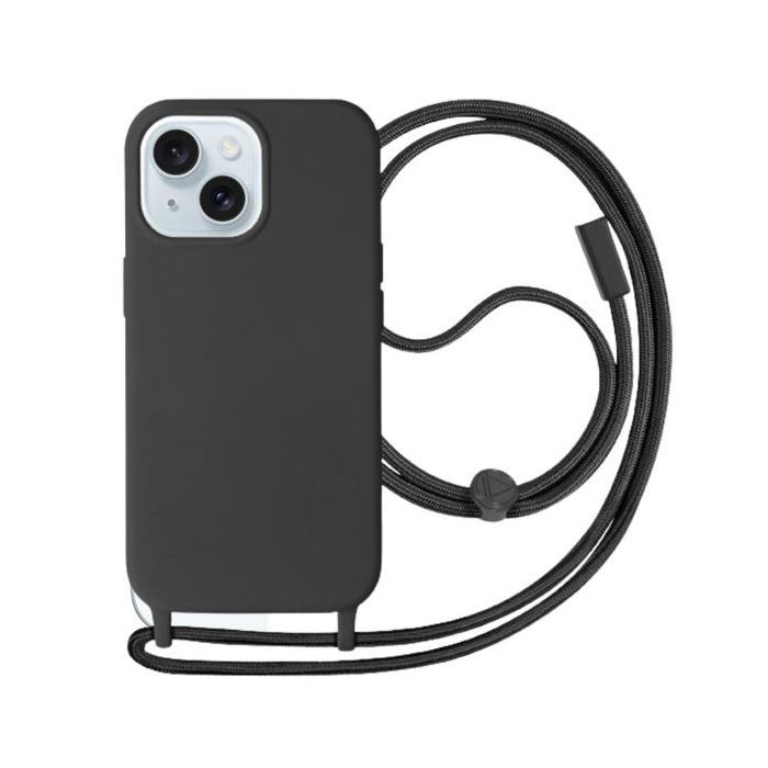 Coque - Apple - iPhone 15 Plus - Semi-rigide - Lanière 80cm - Noir