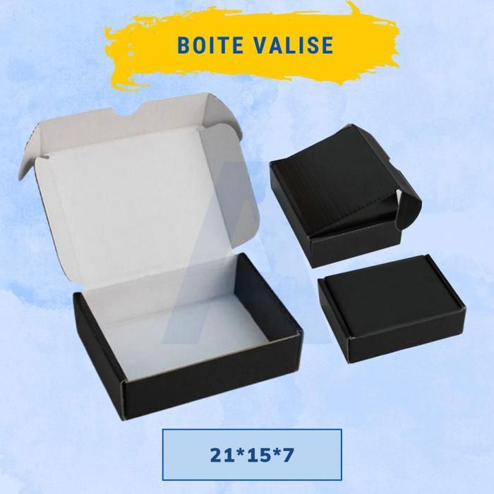 Carton d'emballage 50 Boites Noir - 21x15x7cm