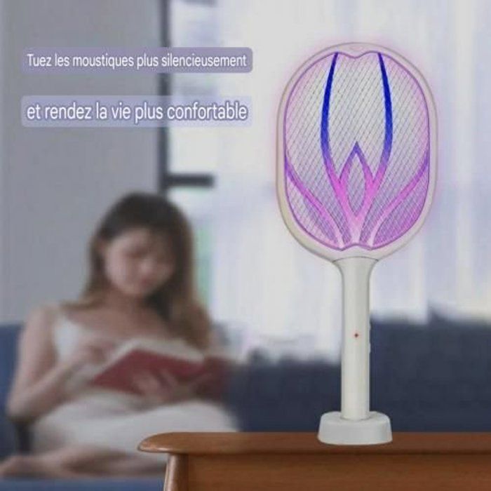 Raquette Anti Moustique Mouche Electrique 3Couches USB Rechargeable