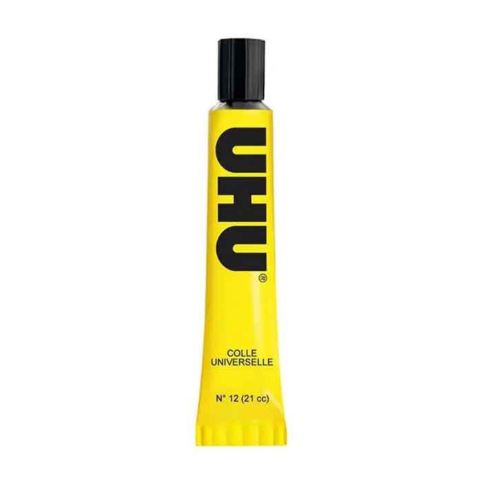 Colle universelle - UHU - Tube N°12 - 21cc - Transparent - Application précise