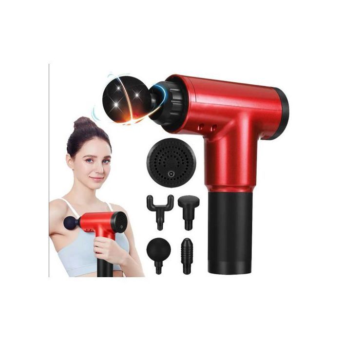 Pistolet de massage musculaire rechargeable à 6 niveaux et 4 têtes