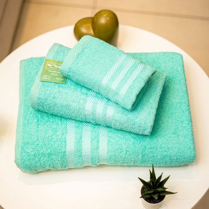 Serviettes de bain - Moonlight - Pack de 3 - Coton égyptien - Douceur et absorption - Couleur turquoise