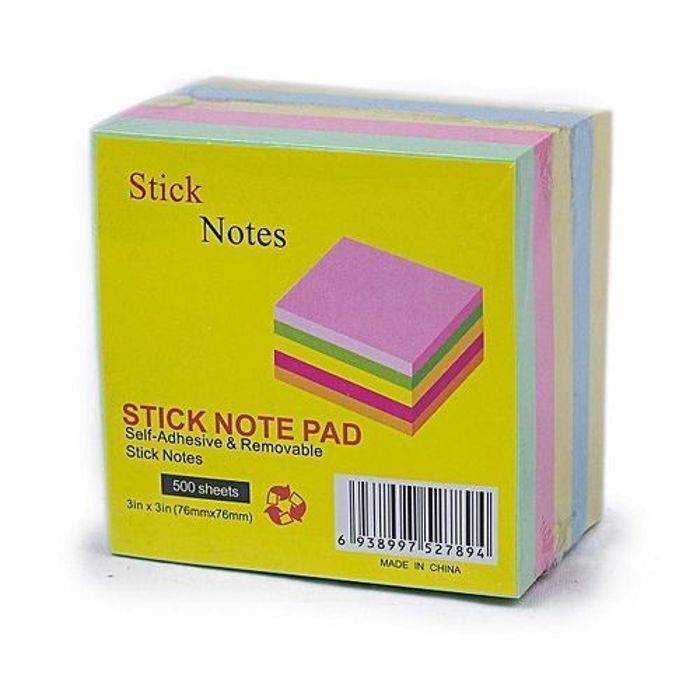 POST-IT STICK NOTE LUX 4 COULEURS PAD 76*76 400 sheets.