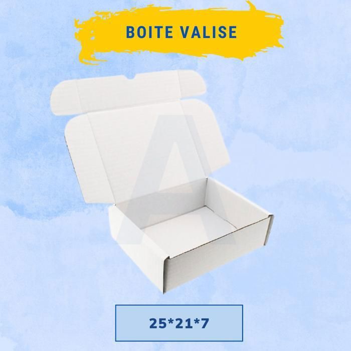 Carton d'emballage 50 Boites Blanc - 25x21x7cm