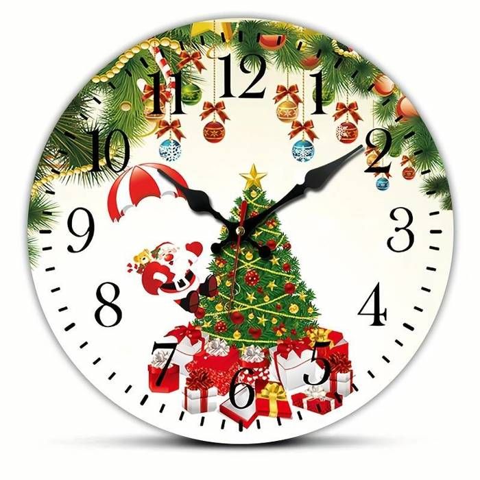 Horloge Murale Noël & Sapin de Noël - Installation Facile