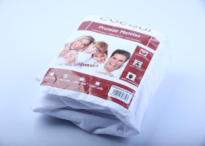 Protège-matelas - COCQUI - 140x190 cm - Tissu protector - Lavable - Couleur blanc