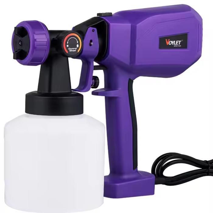 Pistolet à peinture électrique - Voylet - 500W - 1000ML - 3 modes de pulvérisation - 4 buses interchangeables