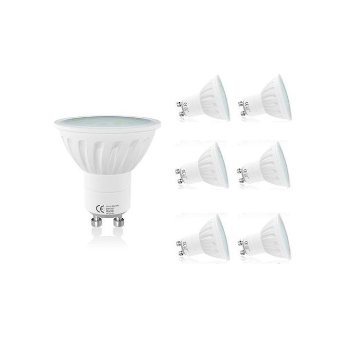 Lot de 6 ampoules LED GU10, 8W, (6 pièces, 6500K)