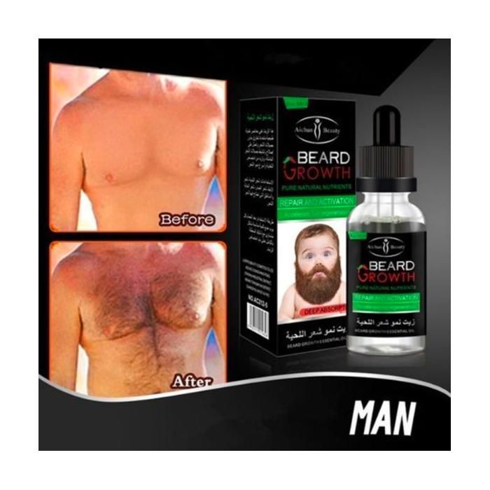 Aichun Beauty BEARD GROWTH  40 ML POUR LA BARBE PARFAITE A 40 JOURS 100% NATURELLE VRS 2018