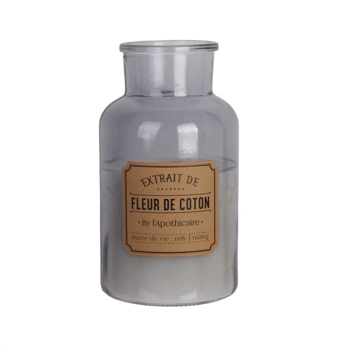 THE CANDLE FACTORY Bougie apothicaire XL Gris - D 14.5 X h25.5 cm - Noir