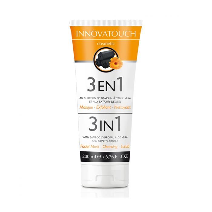 Masque Exfoliant Nettoyant - INNOVATOUCH - 3 EN 1 - Charbon de Bambou - 200 ml - Vegan