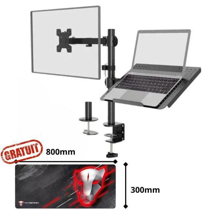 Support Moniteur PC Portable + PC Ordinateur 13'' 27'' Pouces + Tapis MotoSpeed