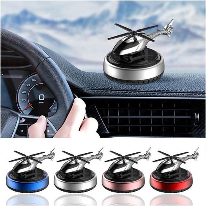 Diffuseur d'aromathérapie rotatif en forme d'hélicoptère pour voiture, Décoration d'aromathérapie de voiture d'hélicoptère solaire