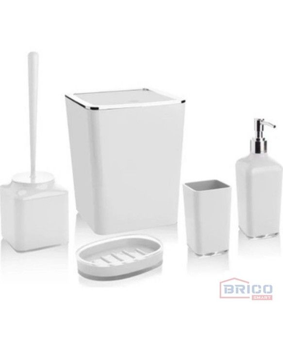 Ensemble de salle de bain carré (5 pièces - Blanc )
