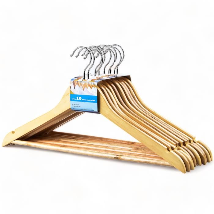 ENSEMBLE DE 10 CINTRES EN BOIS