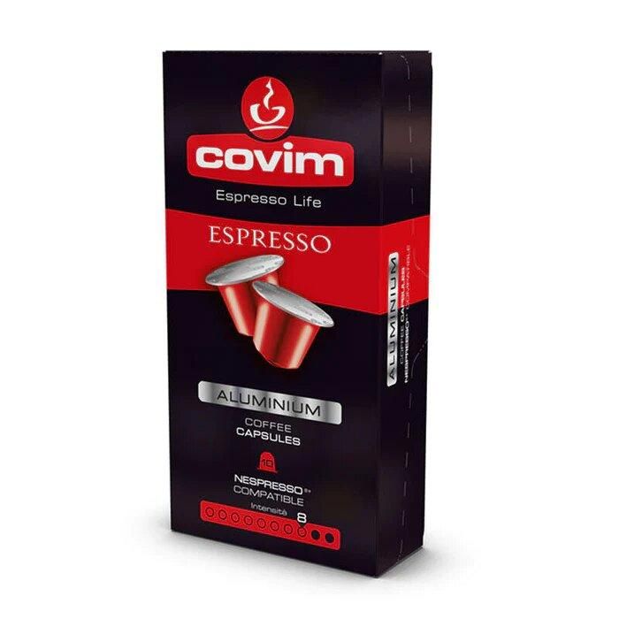 10 CAPSULES DE CAFÉ ESPRESSO NESPRESSO EN ALUMINIUM. COVIM - HAUTE QUALITE - 100% ITALIEN.