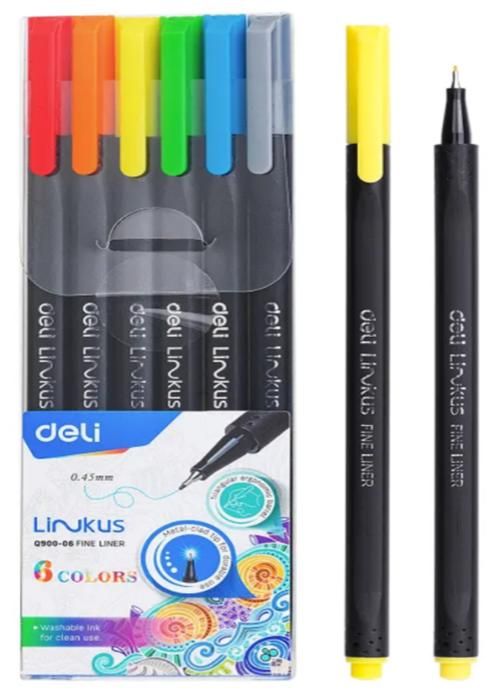 Finliners deli 0.45mm 6 couleurs