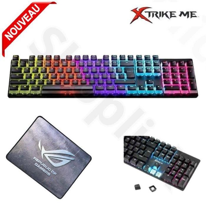 Clavier Mécanique Gamer XTRIKE GK-915, Blue Switch Rainbow