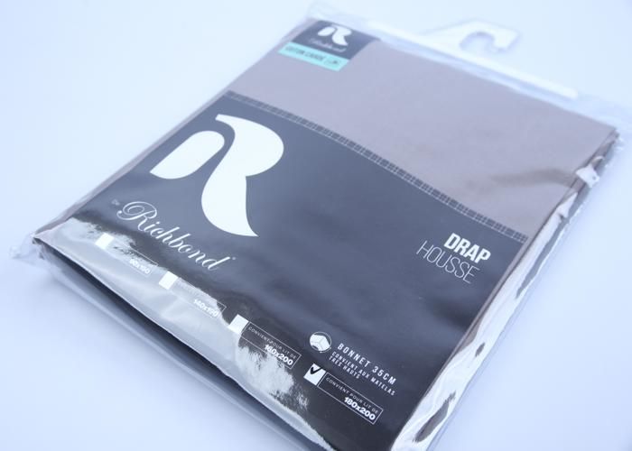 Drap housse coton cardé 180x200 greige