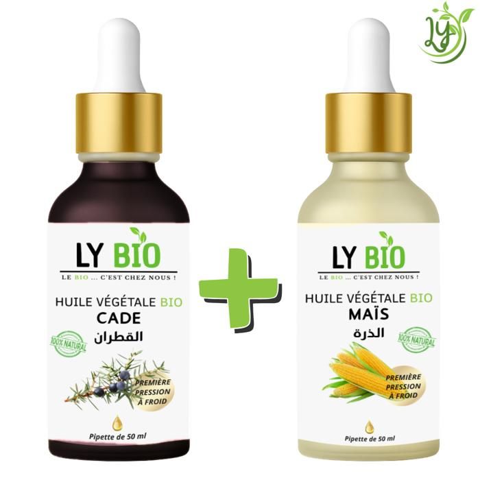 LYBIO PACK HUILE CADE 50ML - PIPETTE + HUILE MAIS 50ML - PIPETTE