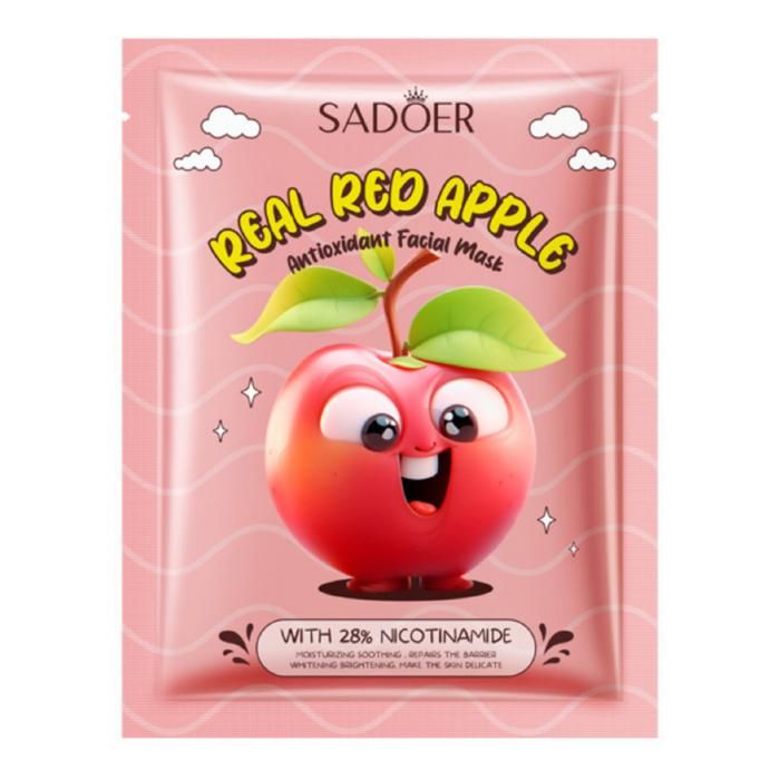 Masque Facial - SADOER - Real Red Apple - 25g - Hydratant - Niacinamide - Tous types de peau