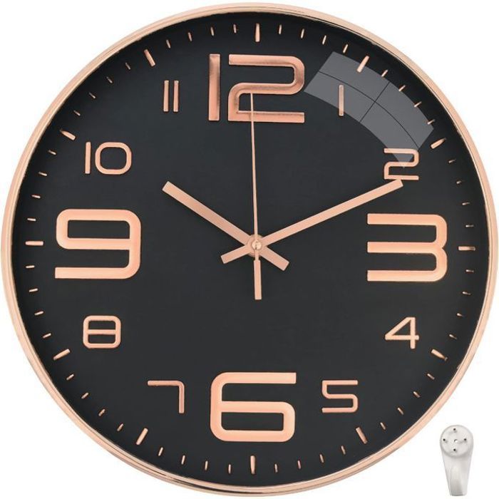 Horloge Murale - Pandiani - Style Moderne - Chiffres 3D - Diamètre 30 cm