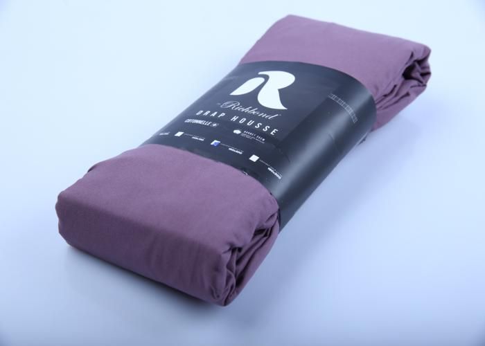Drap-housse - RICHBOND - Cotonelle - 160x200 cm - Violet - Naturelle