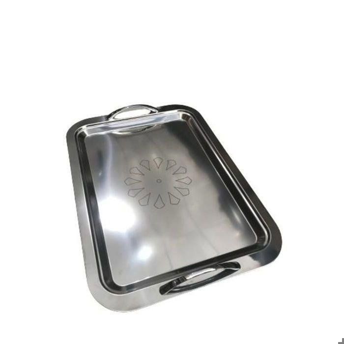 Plateau à servir - INOX - 60x40cm - Durable - Résistant à la corrosion - Design épuré