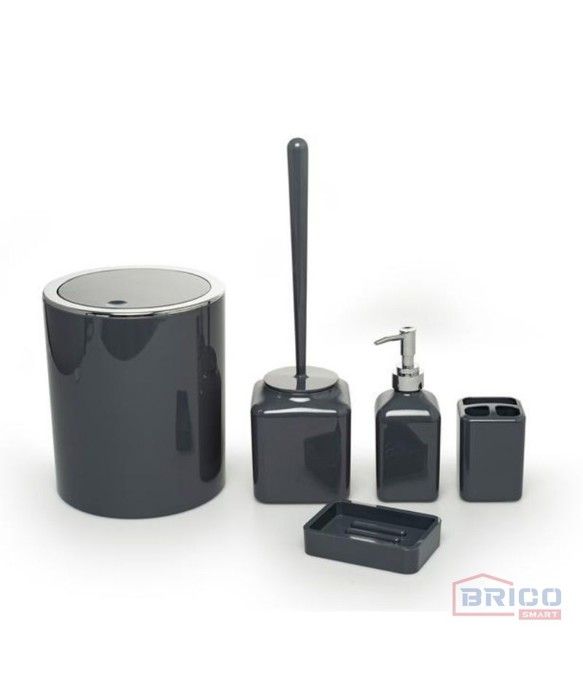 Ensemble de salle de bain rond (5 pièces - Noir )