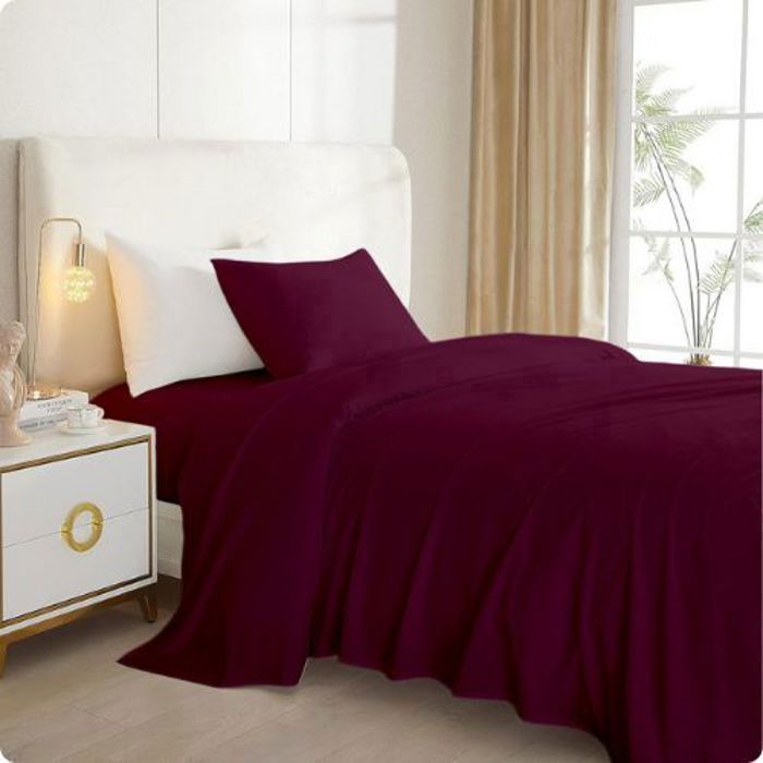 Pack Draps - DWIRTY - Aubergine - 120x190 cm - Antiallergique - Doux
