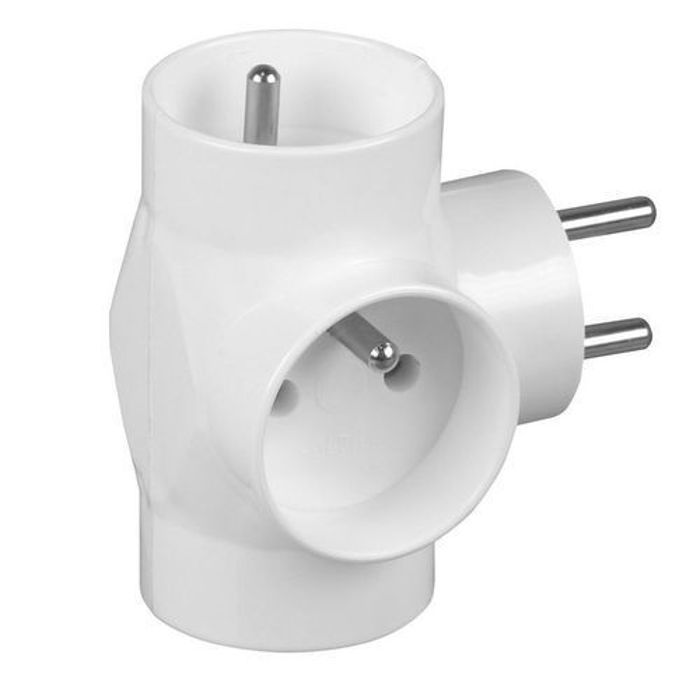 Répartiteur 3 prises - Multicolore - 16A - 250V - Connecte plusieurs appareils