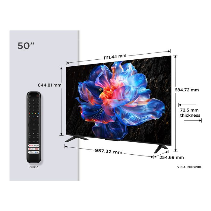 TV - TCL - 50P69K - 4K HDR - Smart TV - 127 cm