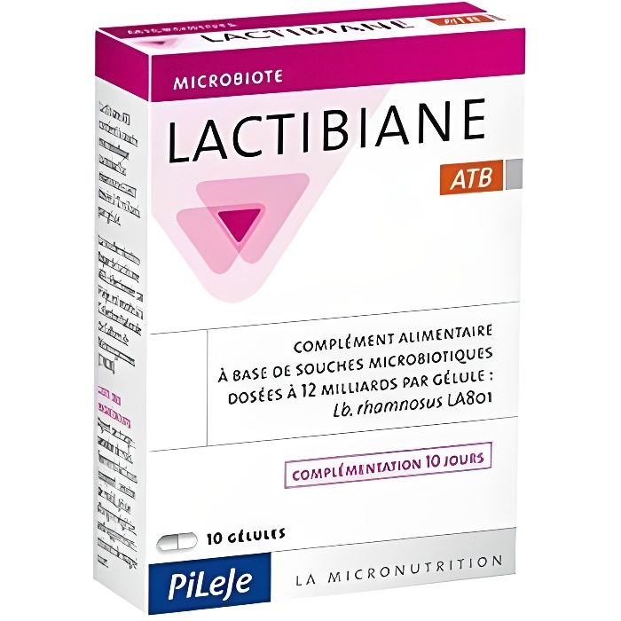 Probiotiques - Pileje - Lactibiane ATB - 10 gélules - Troubles digestifs - Flore intestinale perturbée