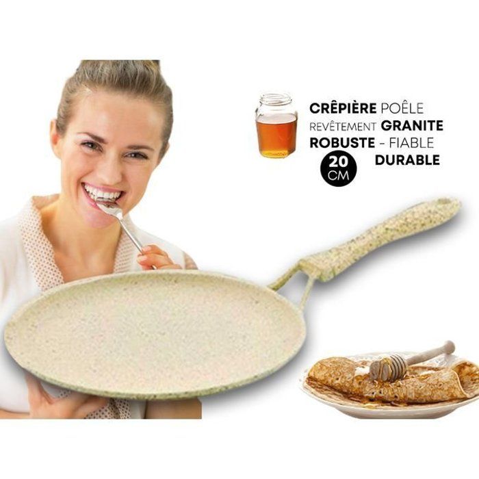 Poêle Crêpière - TATCH - swisstech - 20 cm - Granit - Antiadhésif