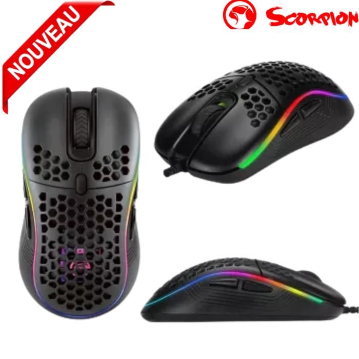 Souris de jeu légère MARVO M518 - 4 800 DPI - 8 boutons programmables - 80 G