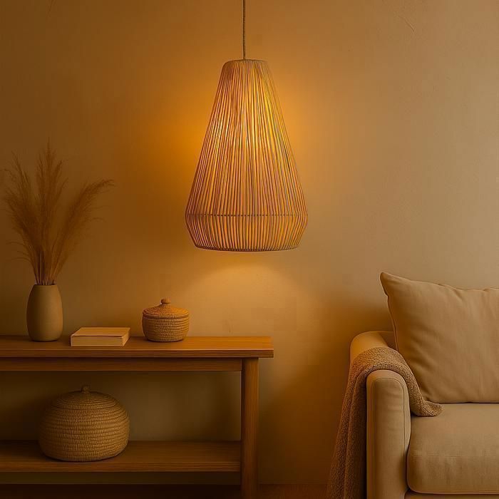 Suspension - Saba - Raphia - 70 cm x 41 cm - Fabrication artisanale - Style ethnique
